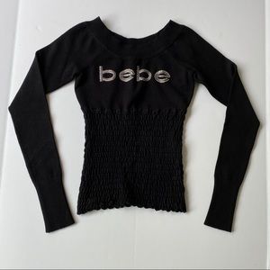 Bebe Logo Black Long Sleeve XS